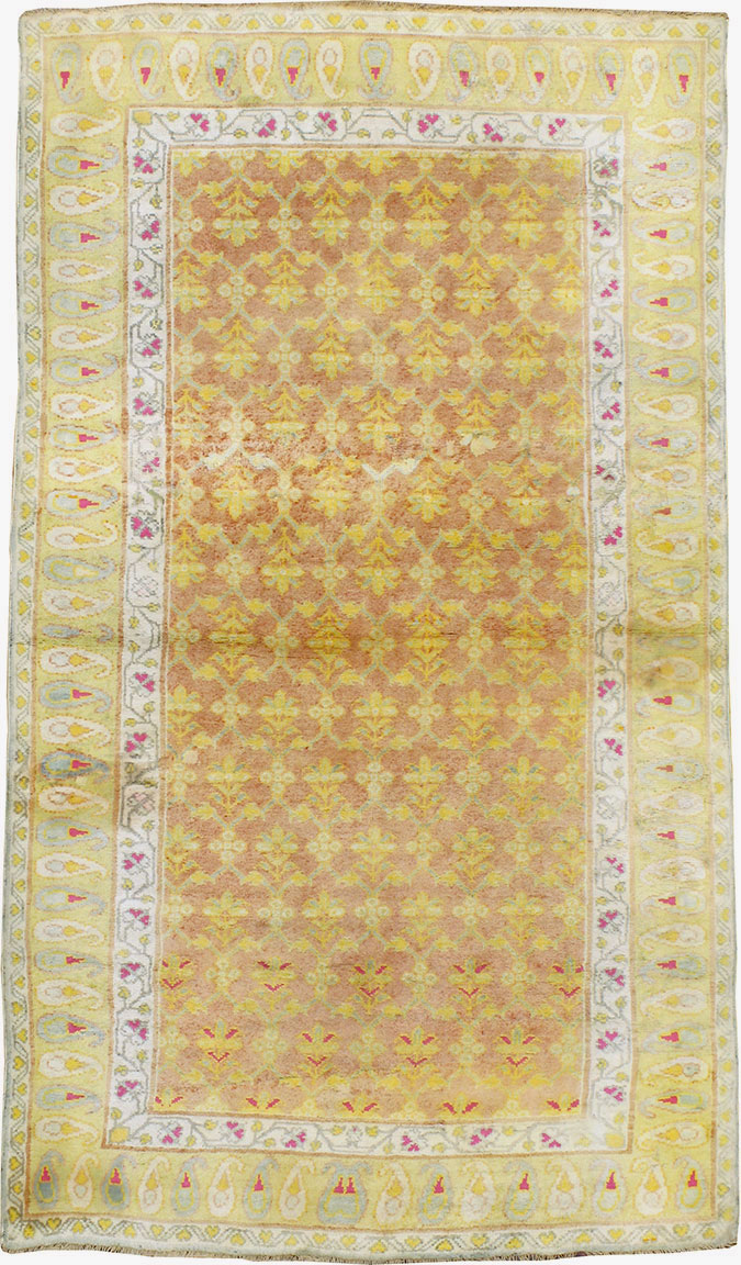 Vintage Indian Cotton Agra Rug, No.20114 - Staging