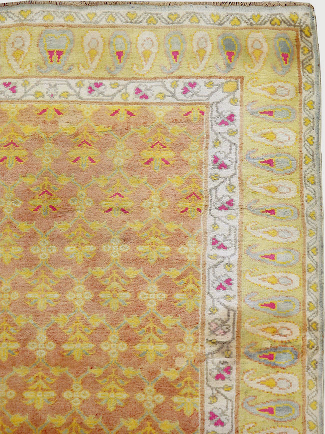 Vintage Indian Cotton Agra Rug, No.20114 - Staging