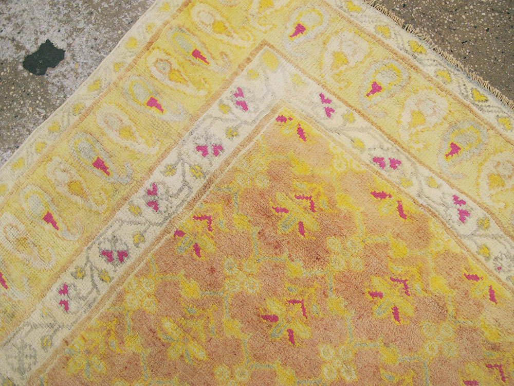 Vintage Indian Cotton Agra Rug, No.20114 - Staging