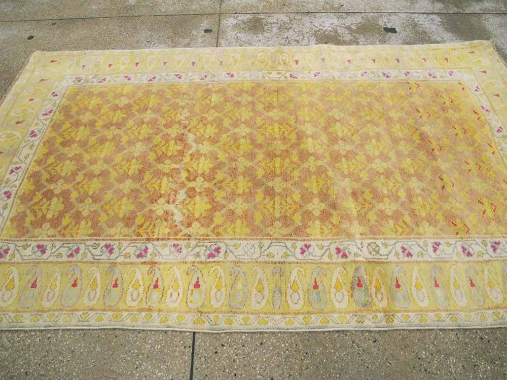Vintage Indian Cotton Agra Rug, No.20114 - Staging