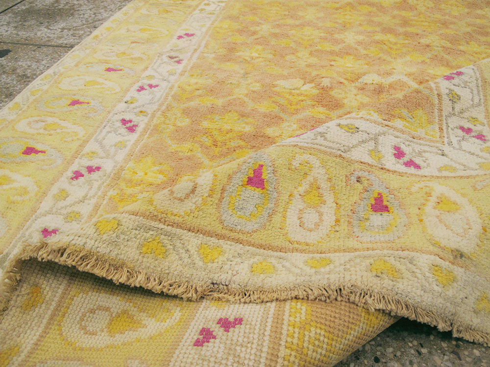 Vintage Indian Cotton Agra Rug, No.20114 - Staging
