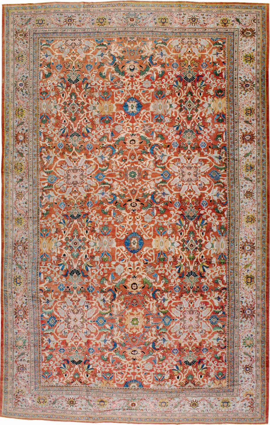 Antique Persian Mahal Carpet, No.20125 - Staging