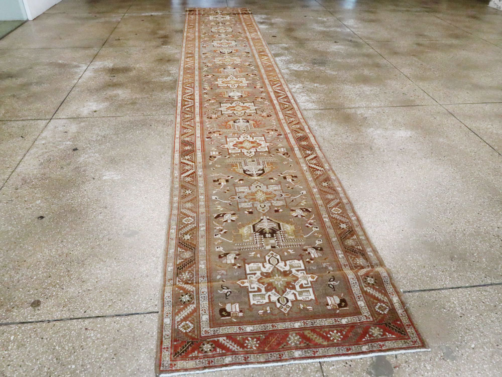 Antique Persian Heriz Runner, No.20130 - Staging