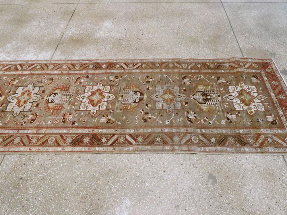 Antique Persian Heriz Runner, No.20130 - Staging