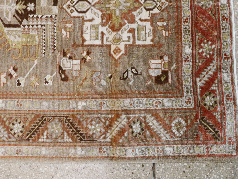 Antique Persian Heriz Runner, No.20130 - Staging