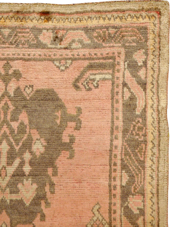 Antique Turkish Oushak Rug, No.20140 - Staging