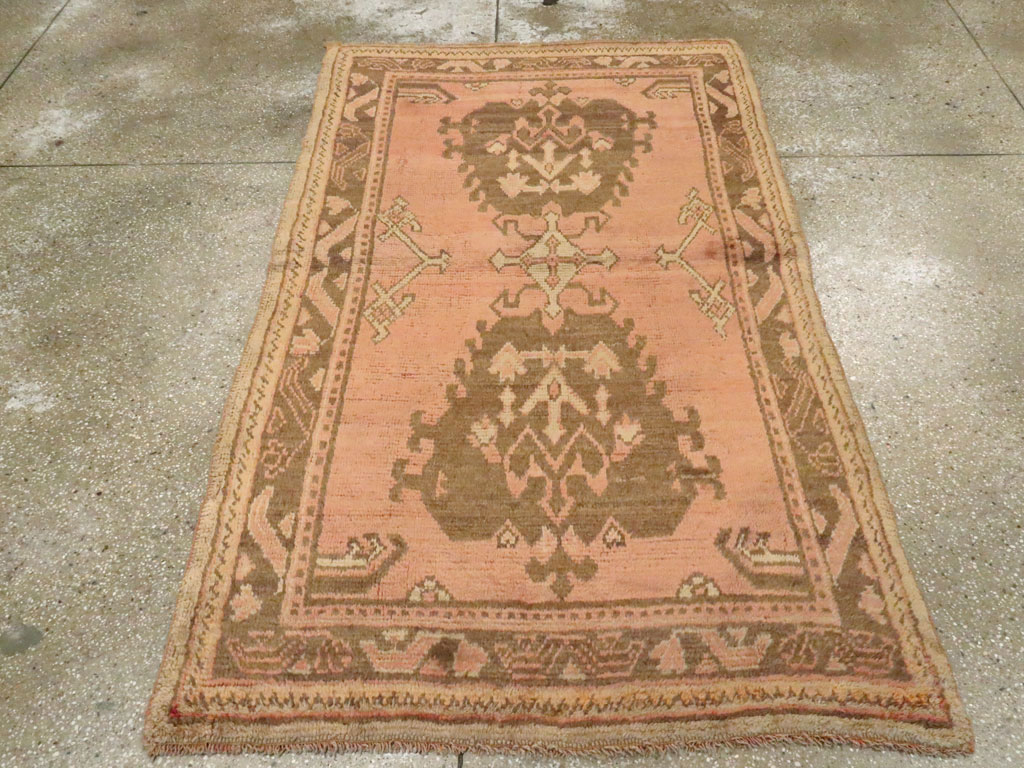 Antique Turkish Oushak Rug, No.20140 - Staging