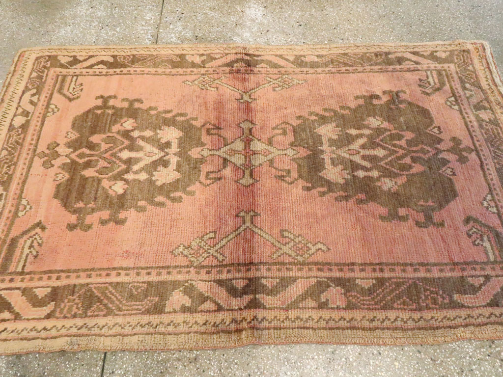 Antique Turkish Oushak Rug, No.20140 - Staging