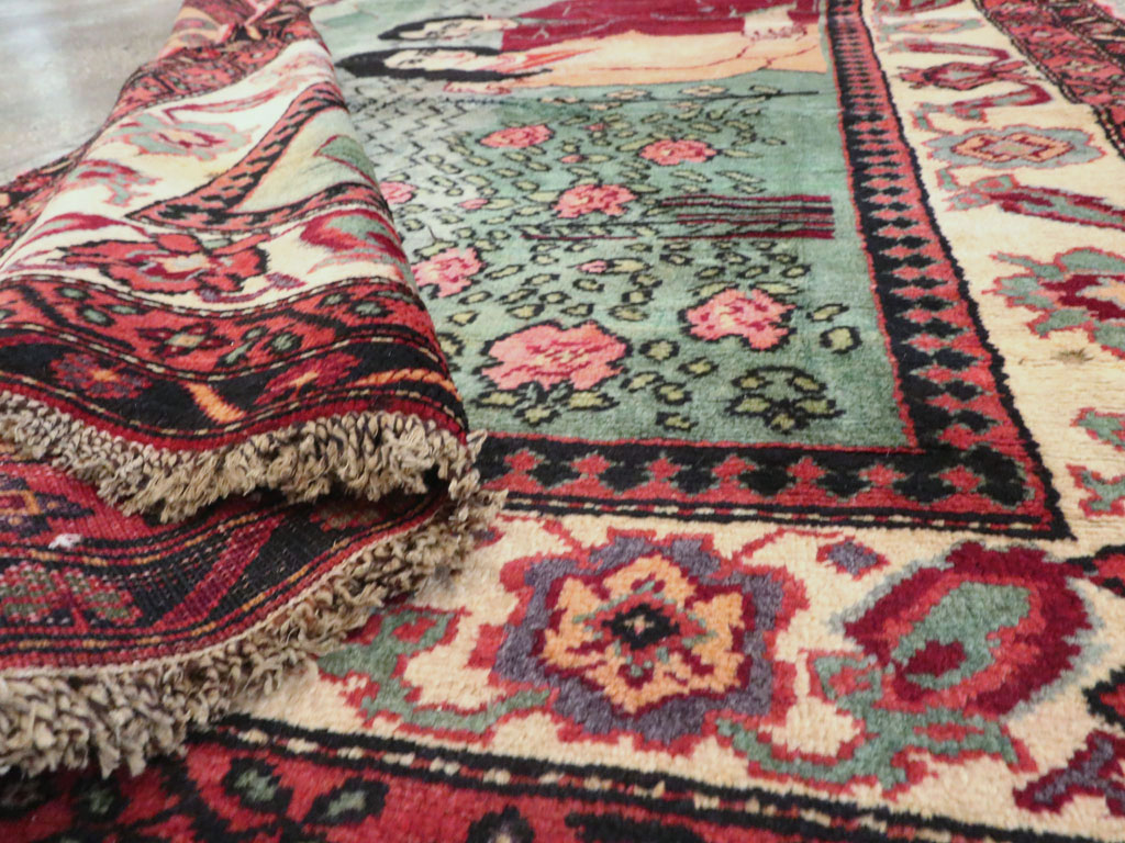 Vintage Caucasian Karabagh Pictorial Rug, No.20152 - Staging