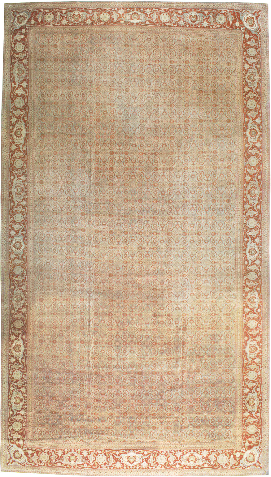 Antique Persian Tabriz Carpet, No.20176 - Staging