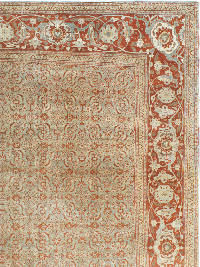 Antique Persian Tabriz Carpet, No.20176 - Staging
