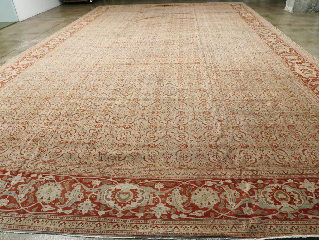 Antique Persian Tabriz Carpet, No.20176 - Staging