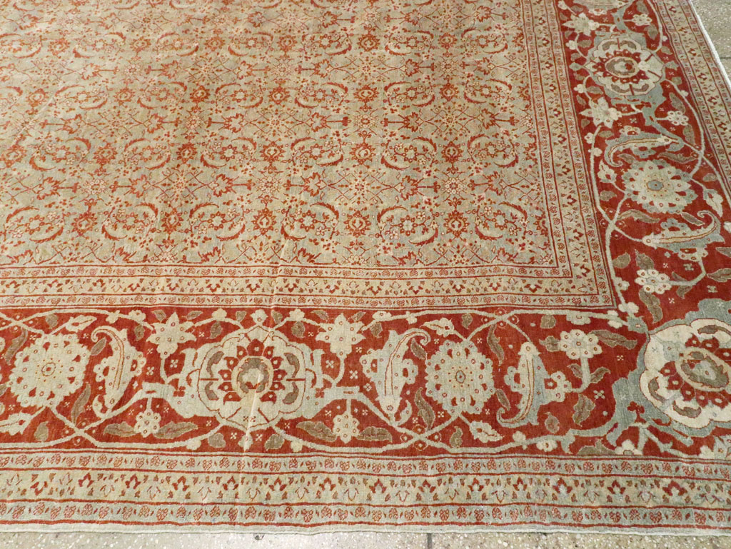 Antique Persian Tabriz Carpet, No.20176 - Staging