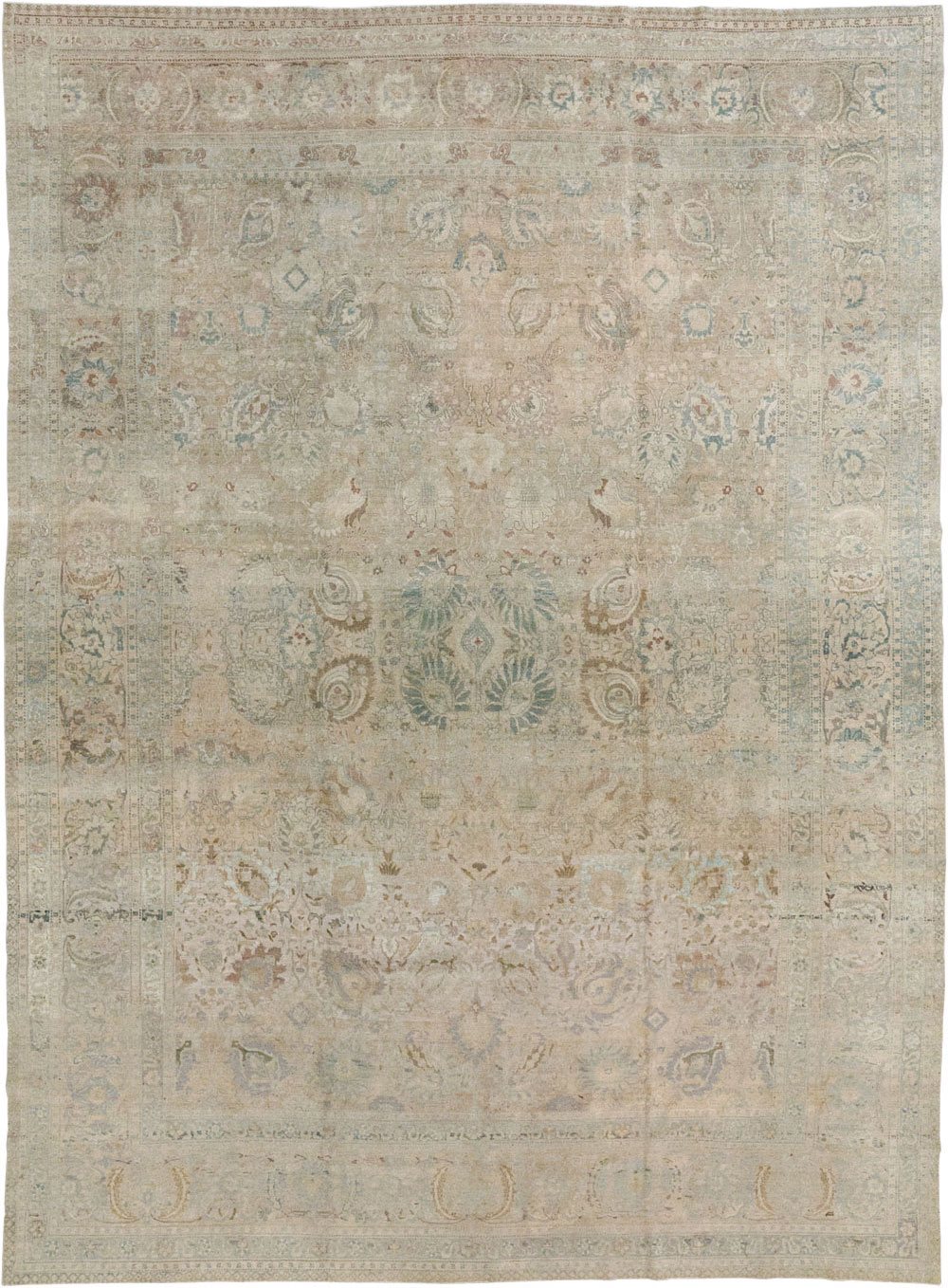 Antique Persian Tabriz Carpet, No.20177 - Staging