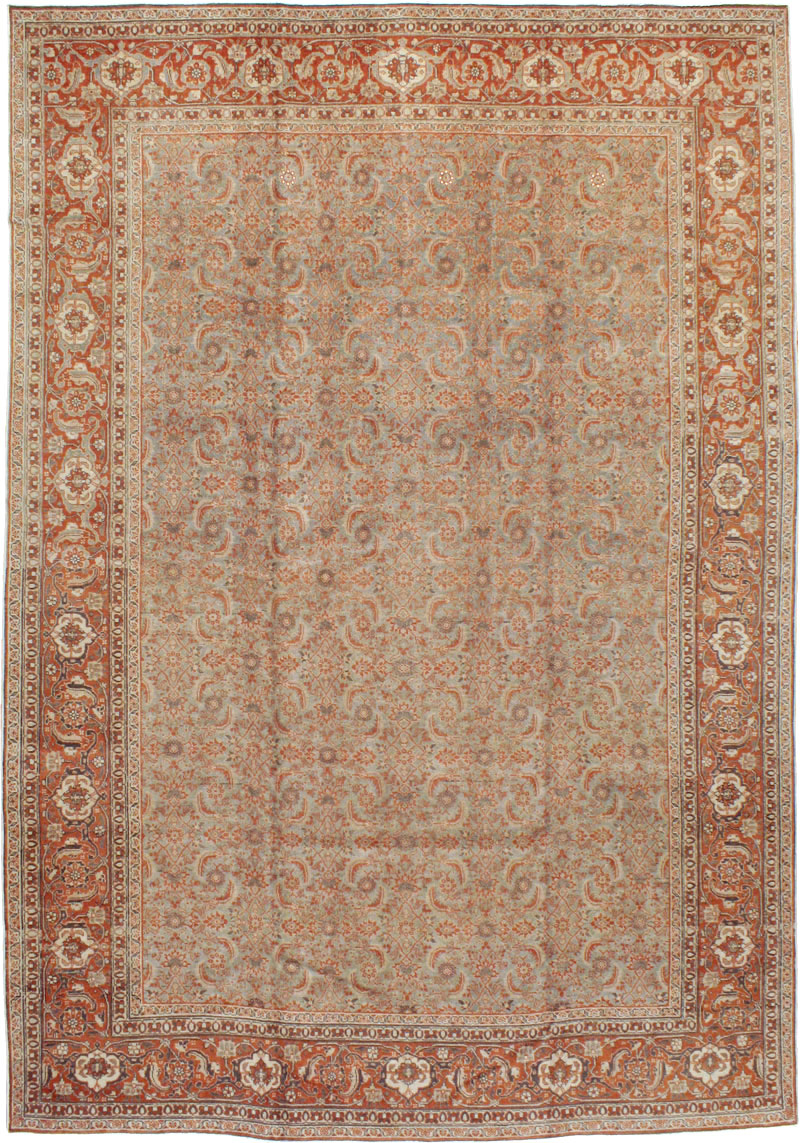 Antique Persian Tabriz Carpet, No.20180 - Staging
