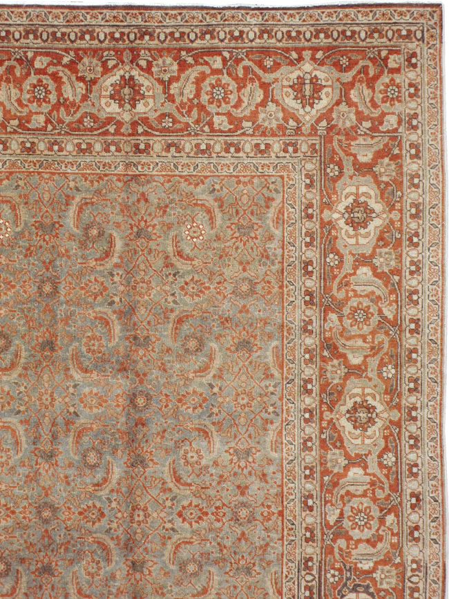 Antique Persian Tabriz Carpet, No.20180 - Staging