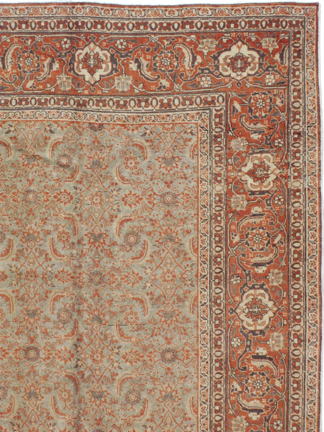 Antique Persian Tabriz Carpet, No.20180 - Staging