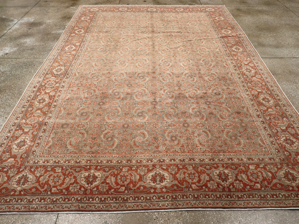Antique Persian Tabriz Carpet, No.20180 - Staging