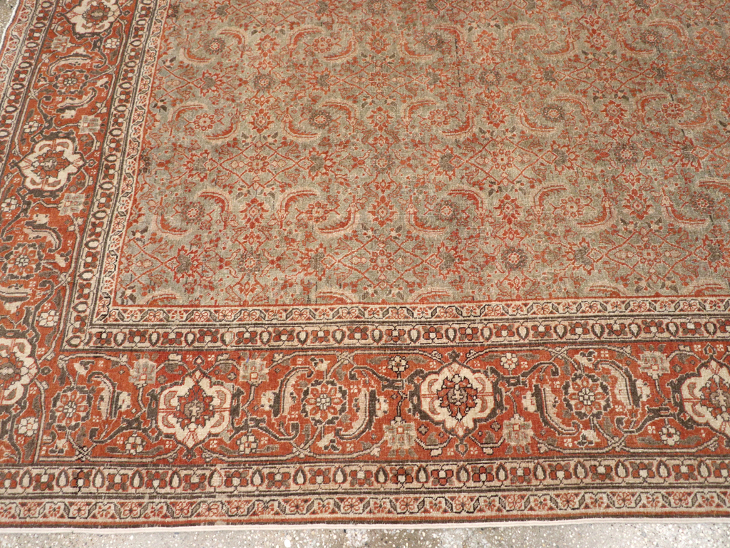 Antique Persian Tabriz Carpet, No.20180 - Staging