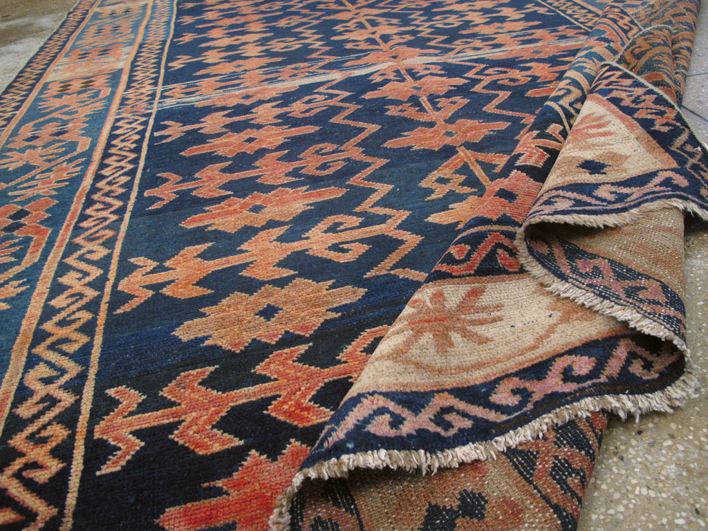Antique East Turkestan Kirghiz Carpet, No.20197 - Staging