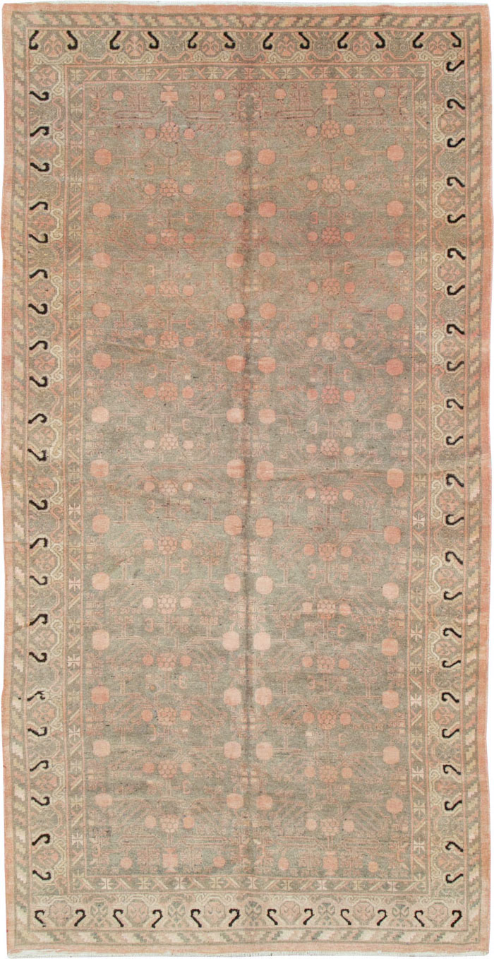 Vintage East Turkestan Khotan Carpet, No.20210 - Staging