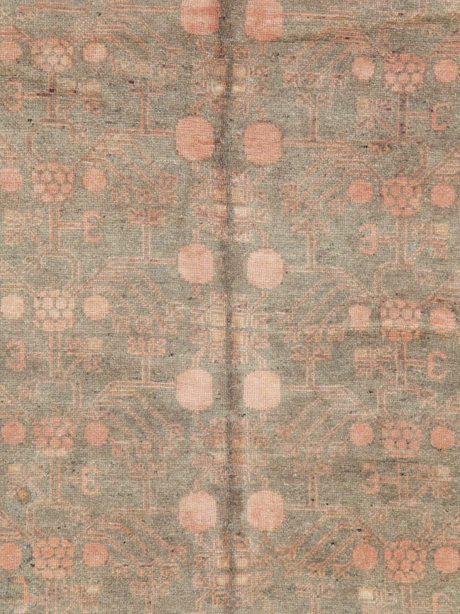 Vintage East Turkestan Khotan Carpet, No.20210 - Staging