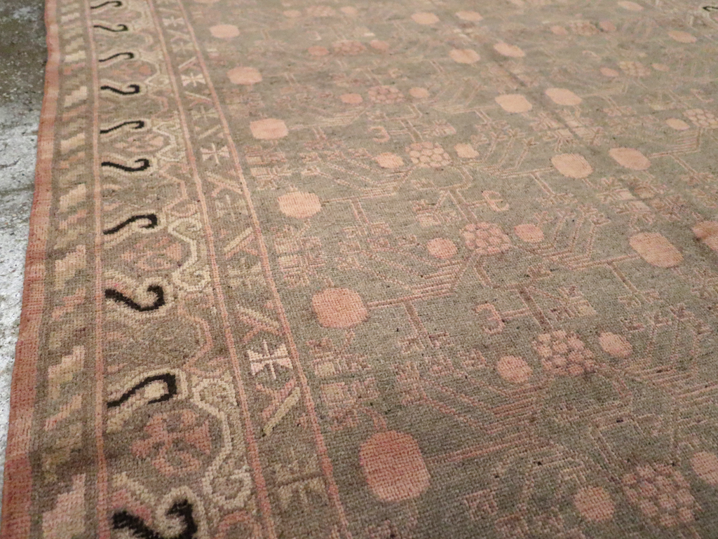 Vintage East Turkestan Khotan Carpet, No.20210 - Staging