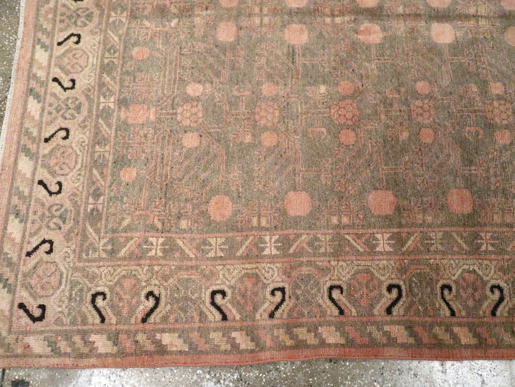Vintage East Turkestan Khotan Carpet, No.20210 - Staging