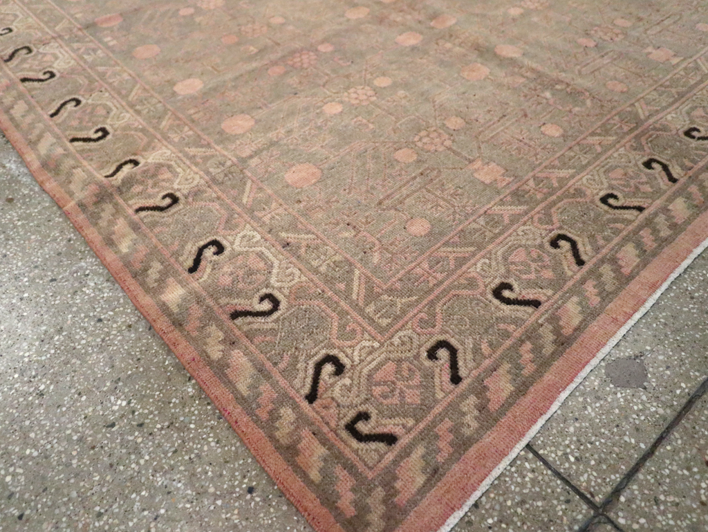 Vintage East Turkestan Khotan Carpet, No.20210 - Staging