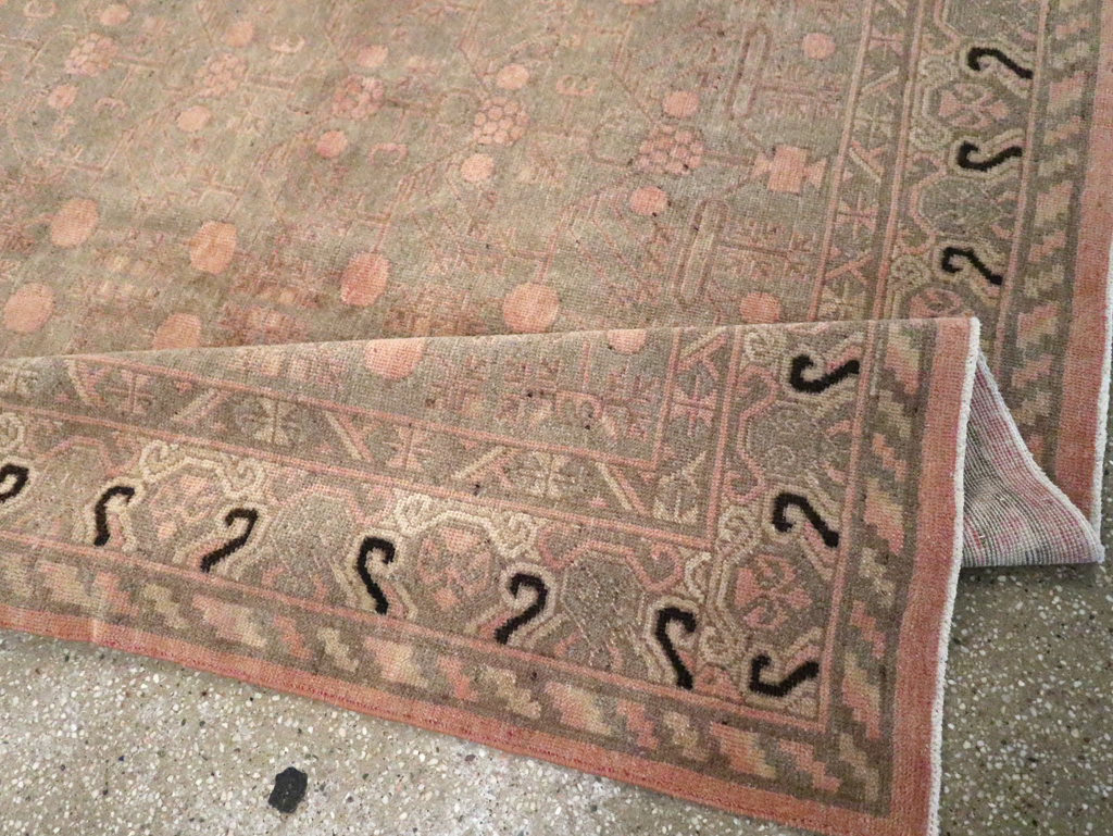 Vintage East Turkestan Khotan Carpet, No.20210 - Staging