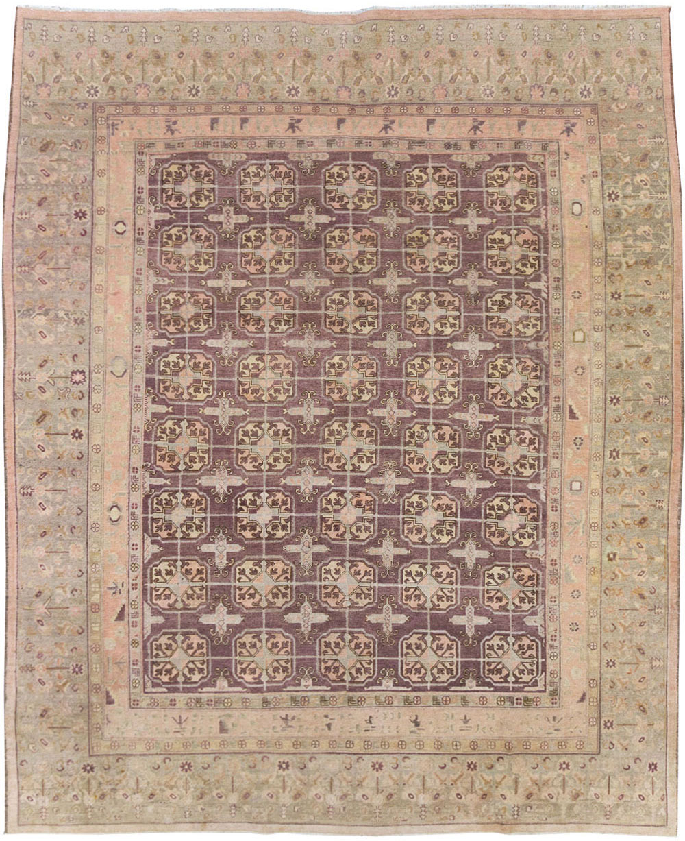Antique East Turkestan Khotan Room Size Carpet, No.20211 - Staging