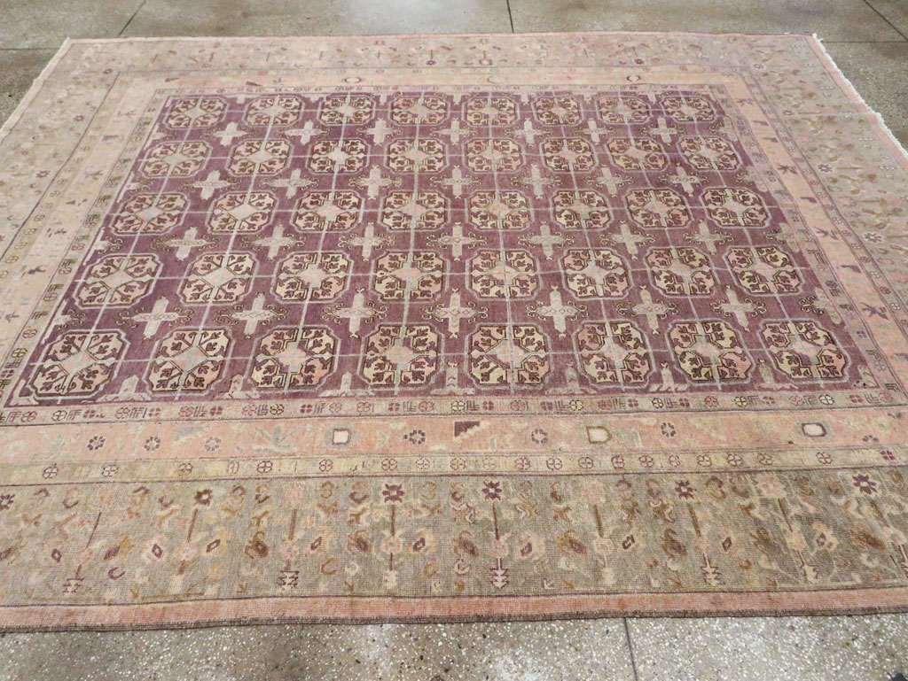 Antique East Turkestan Khotan Room Size Carpet, No.20211 - Staging