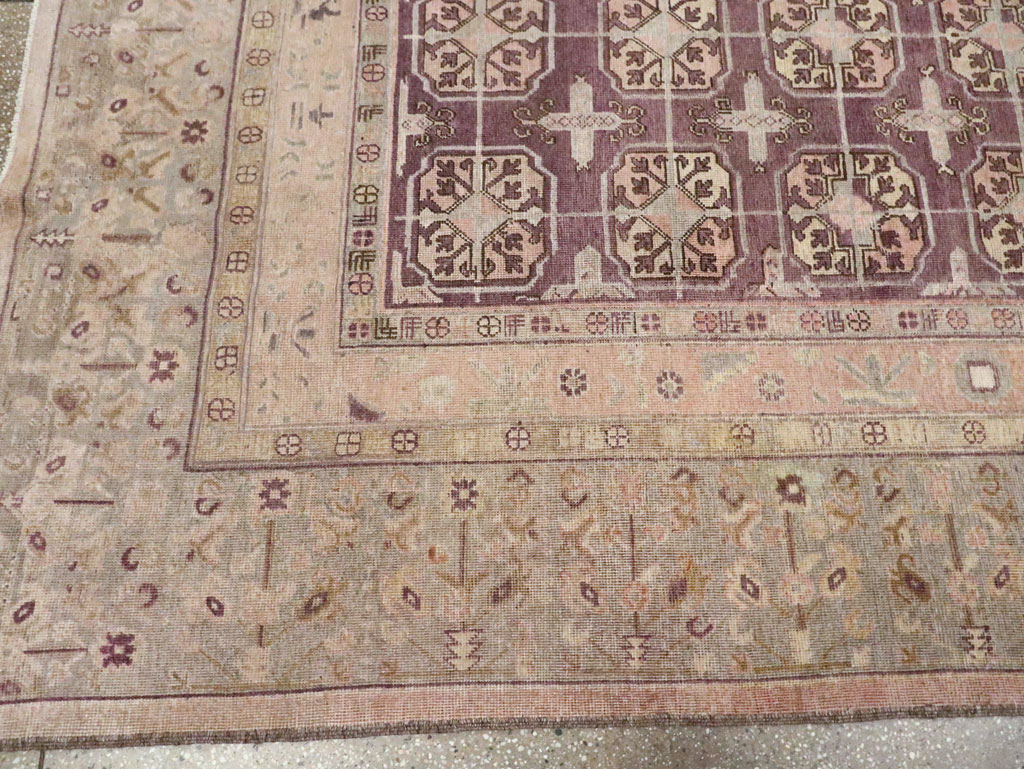 Antique East Turkestan Khotan Room Size Carpet, No.20211 - Staging