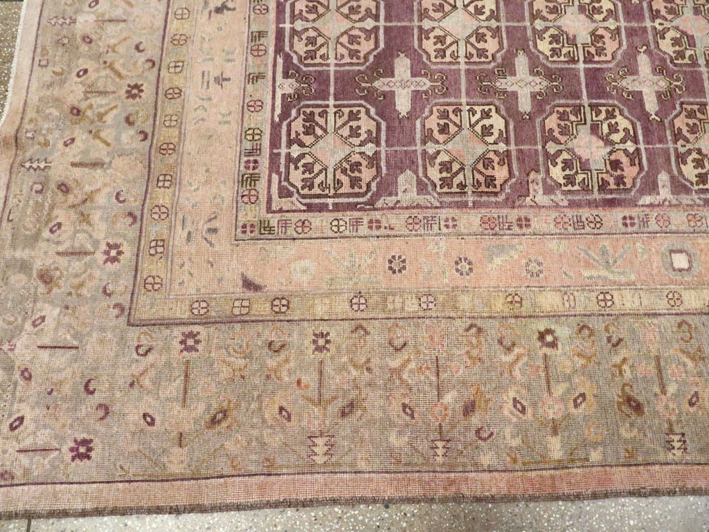 Antique East Turkestan Khotan Room Size Carpet, No.20211 - Staging