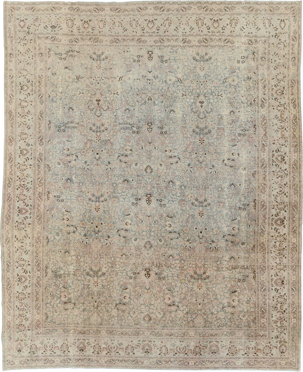 Antique Persian Mashad Large Room Size Carpet, No.20217 - Staging