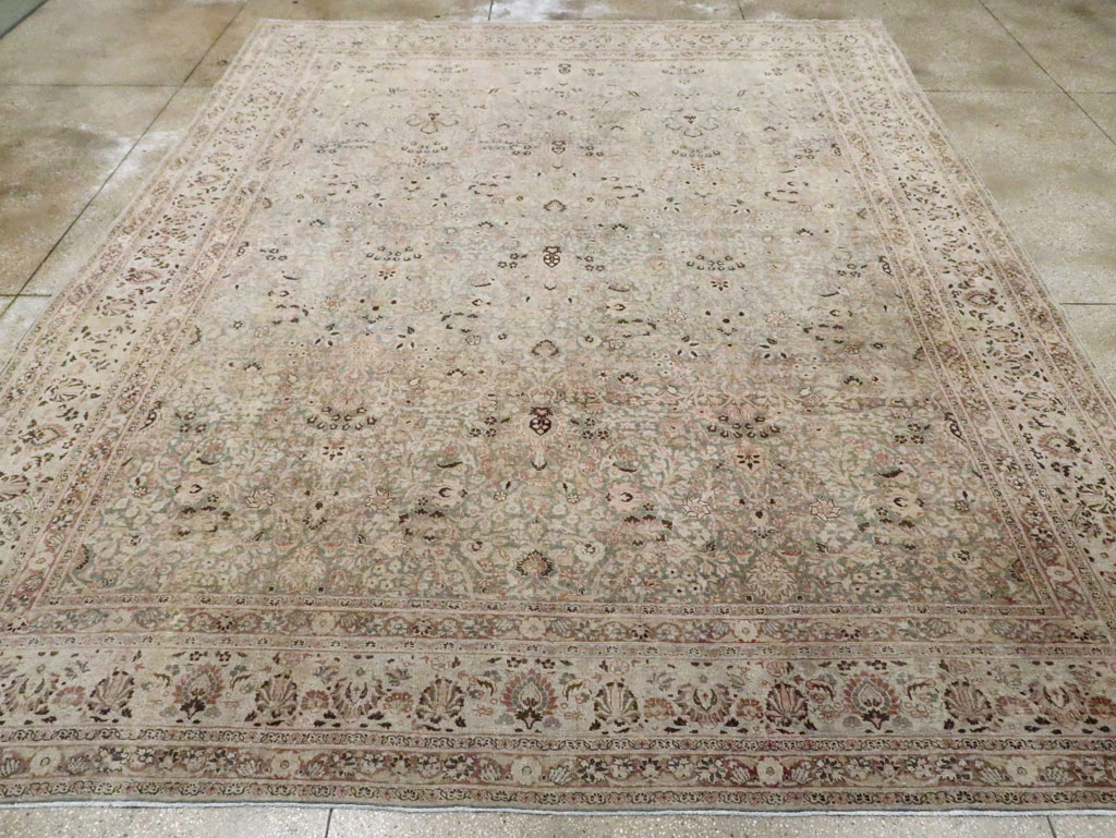 Antique Persian Mashad Large Room Size Carpet, No.20217 - Staging
