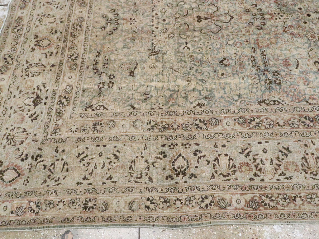 Antique Persian Mashad Large Room Size Carpet, No.20217 - Staging