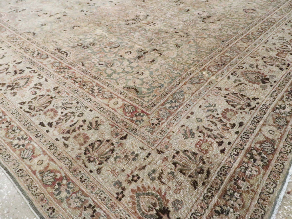 Antique Persian Mashad Large Room Size Carpet, No.20217 - Staging