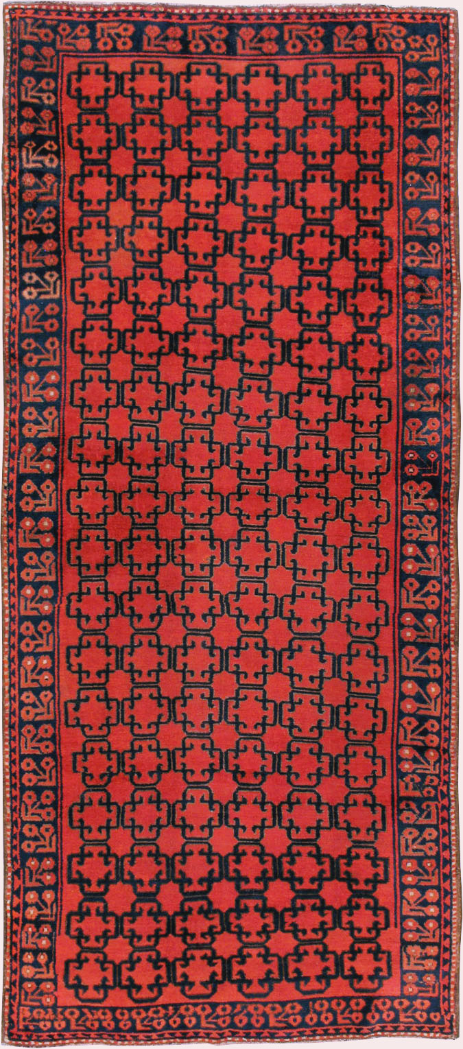 Antique East Turkestan Kirghiz Gallery Rug, No.20219 - Staging