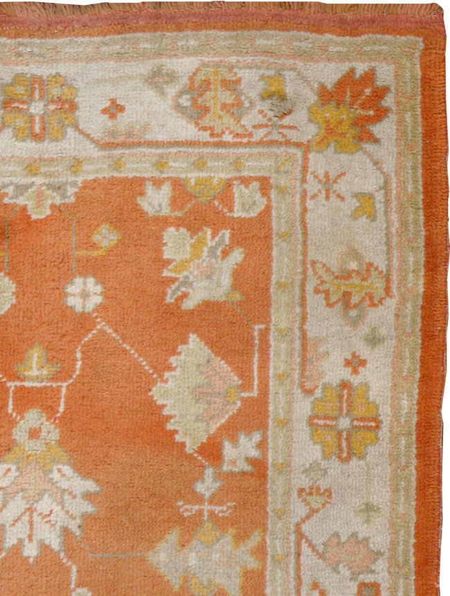 Antique Turkish Oushak Rug, No.20221 - Staging