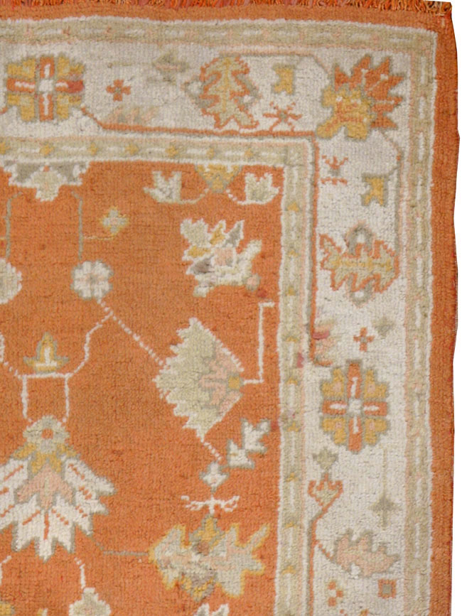 Antique Turkish Oushak Rug, No.20221 - Staging