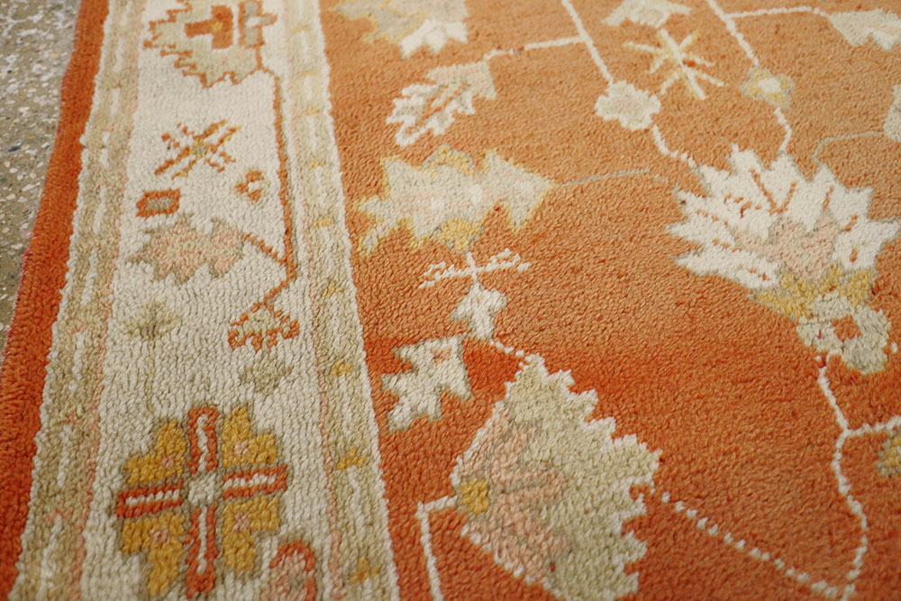 Antique Turkish Oushak Rug, No.20221 - Staging