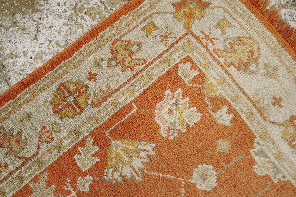 Antique Turkish Oushak Rug, No.20221 - Staging