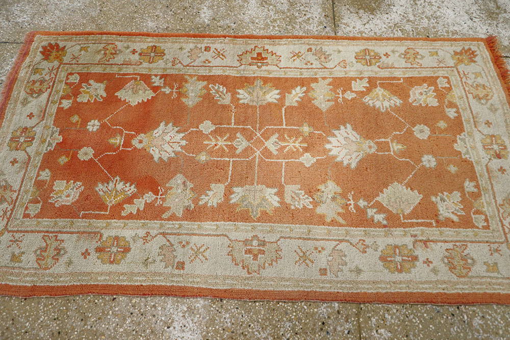 Antique Turkish Oushak Rug, No.20221 - Staging