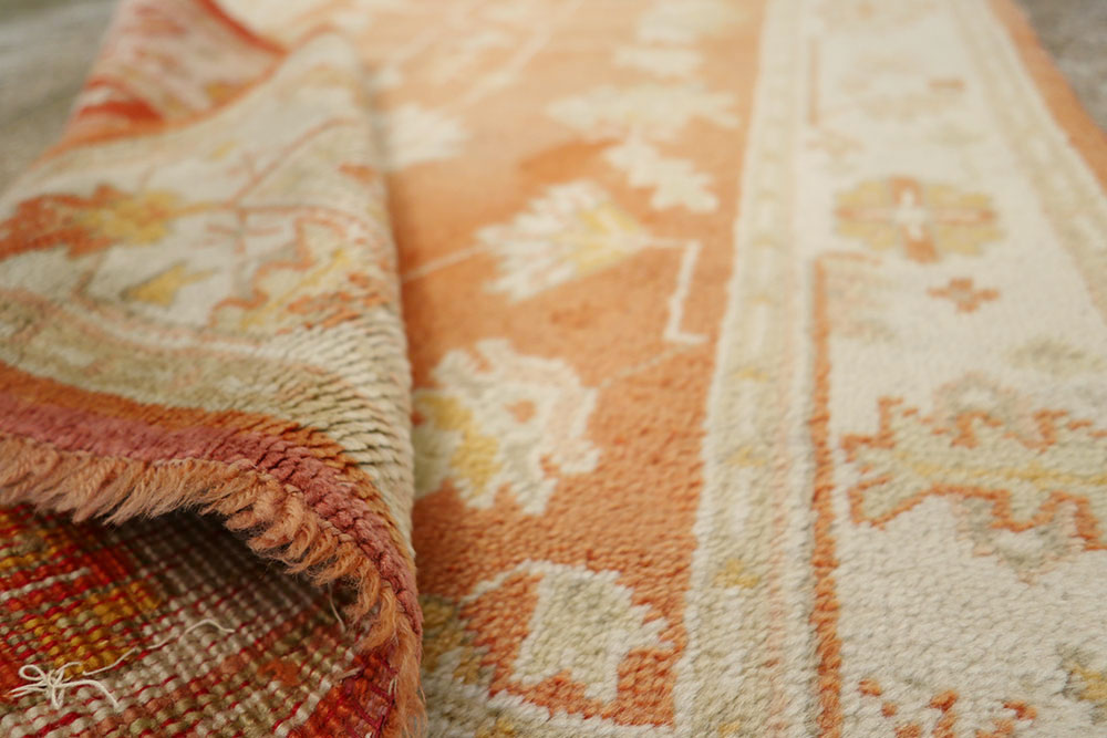 Antique Turkish Oushak Rug, No.20221 - Staging