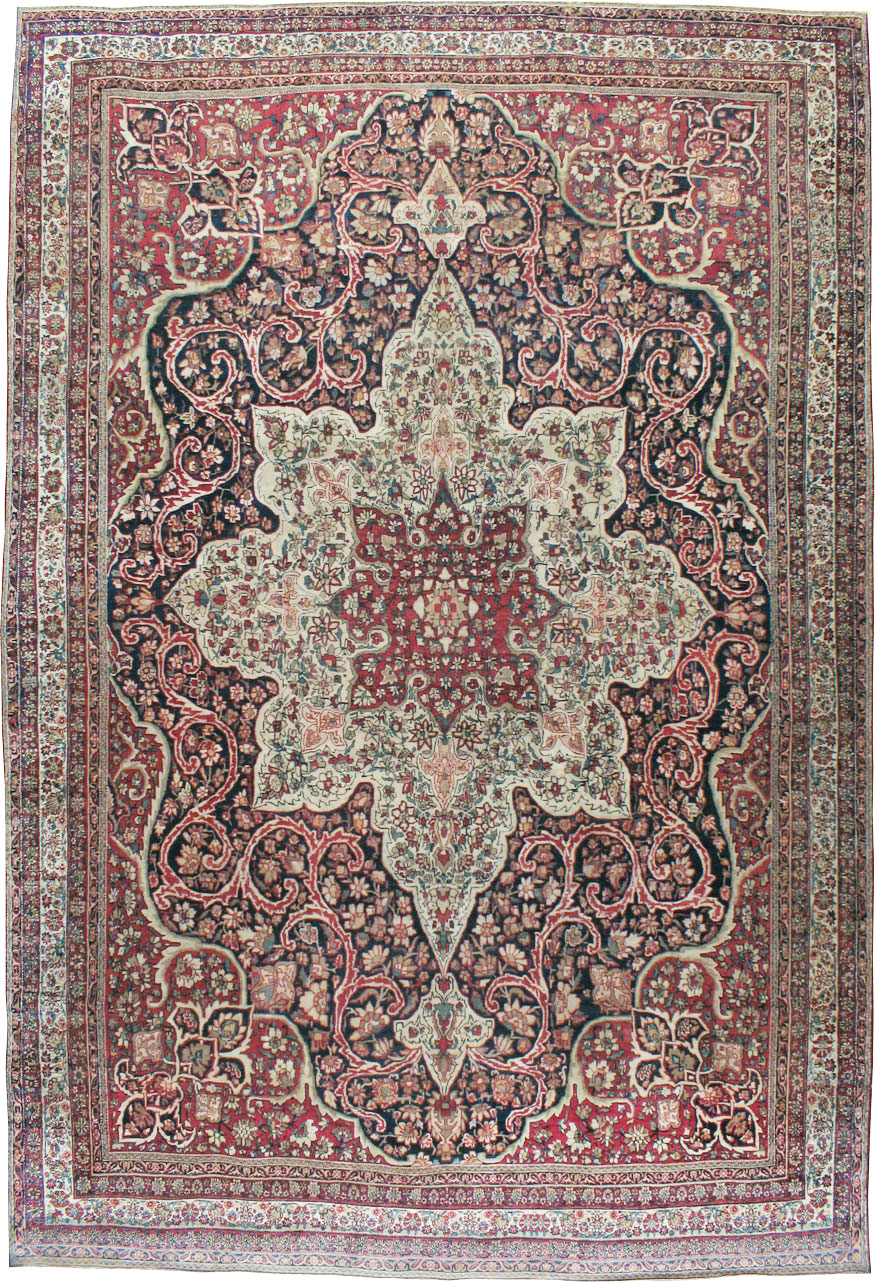 Antique Lavar Kerman Carpet, No.20226 - Staging