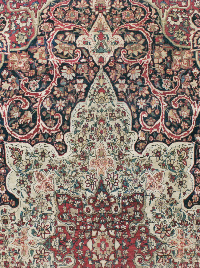Antique Lavar Kerman Carpet, No.20226 - Staging