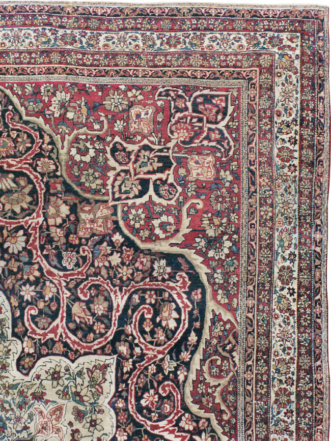 Antique Lavar Kerman Carpet, No.20226 - Staging