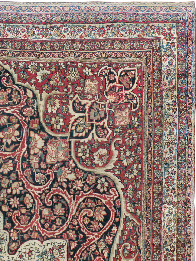 Antique Lavar Kerman Carpet, No.20226 - Staging