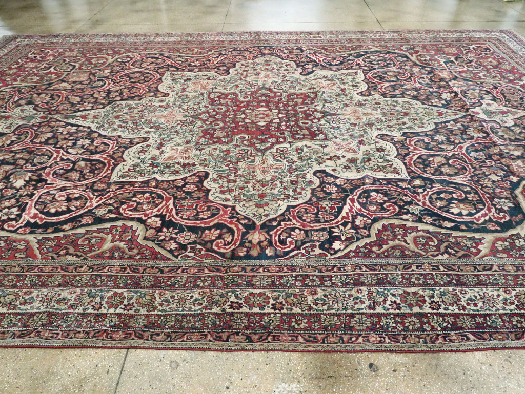 Antique Lavar Kerman Carpet, No.20226 - Staging